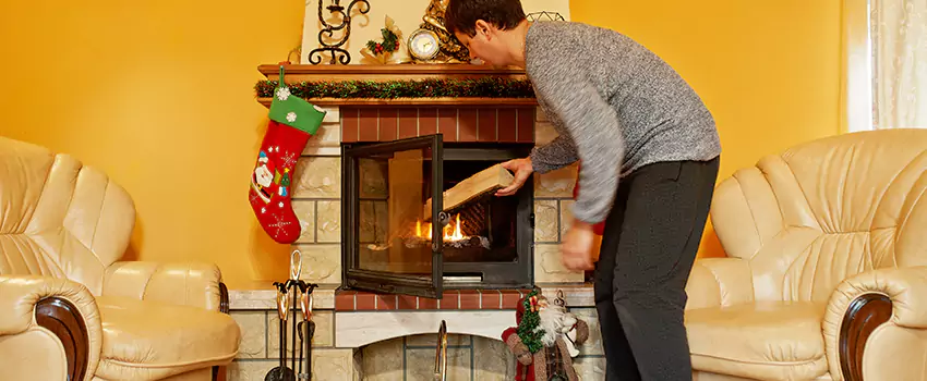 Rusted Metal Fireplace Restoration in Greenwood, South Carolina